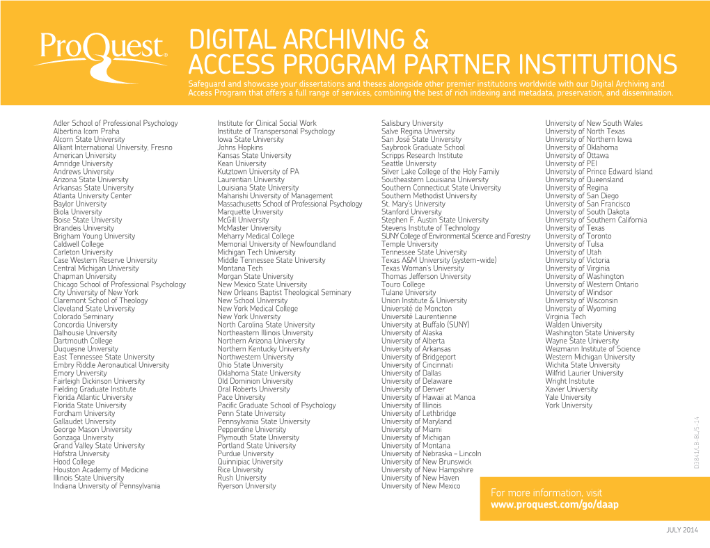 Digital Archiving & Access Program Partner