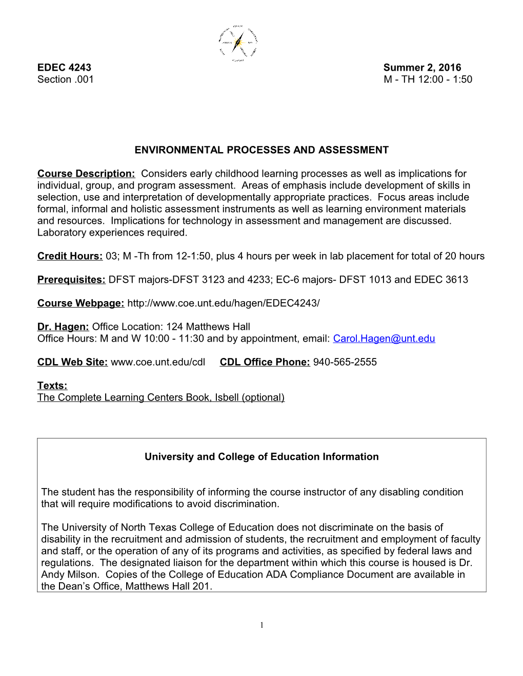 Environmental Processes and Assessment