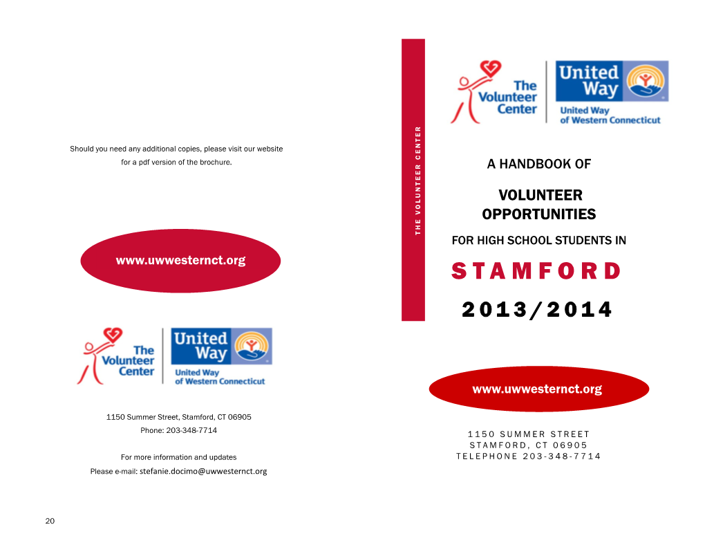 2013-2014 SHS Volunteer Handbook for Students