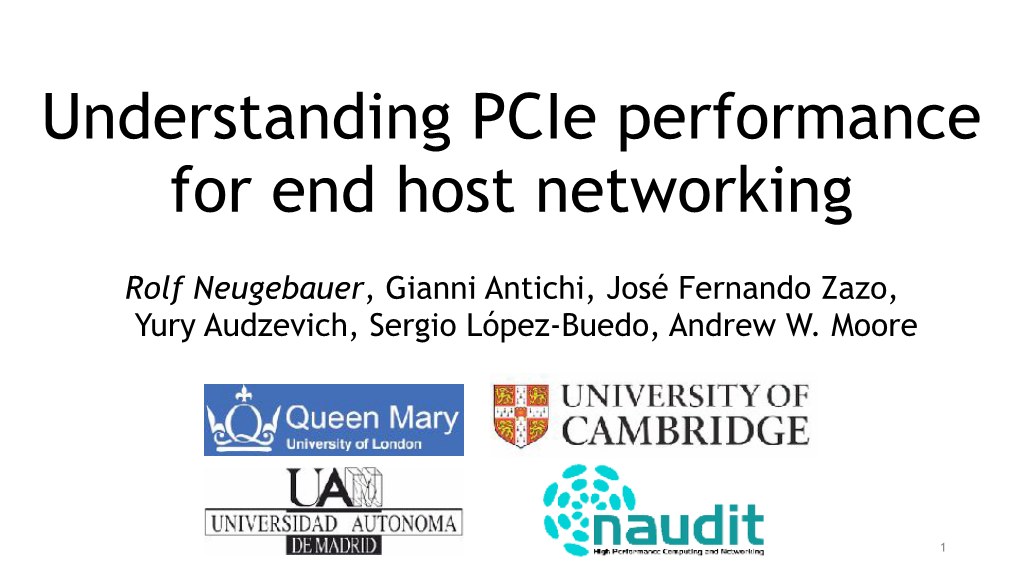 Understanding Pcie Performance for End Host Networking