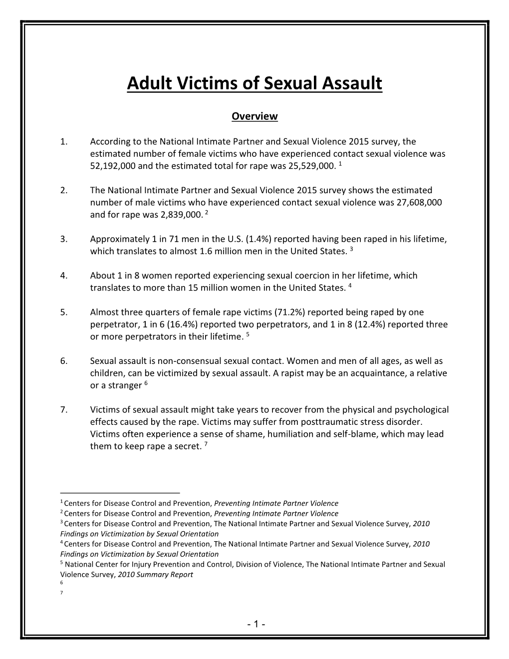 Adult Victims of Sexual Assault 2020