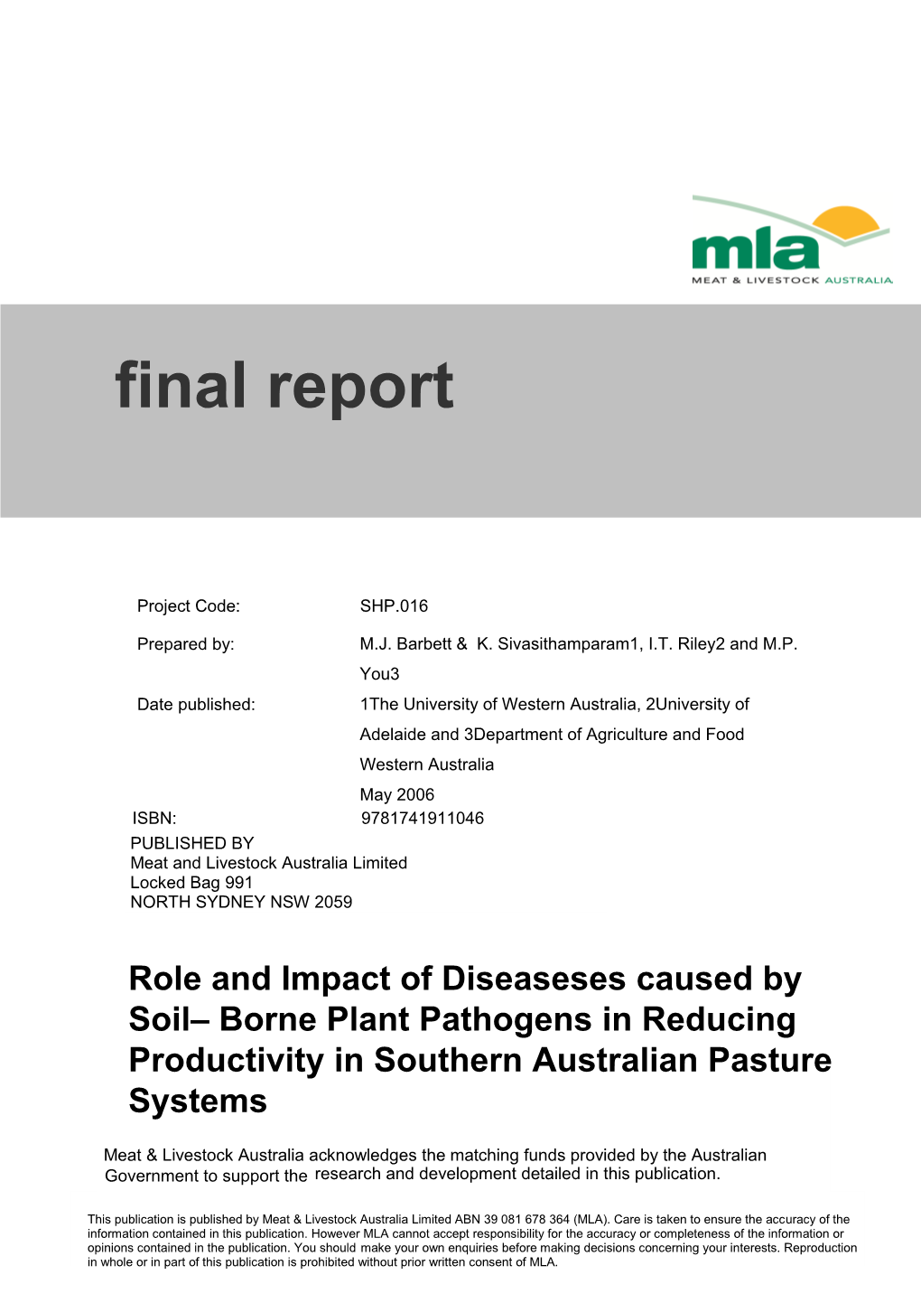 5 Soil-Borne Diseases of Grasses