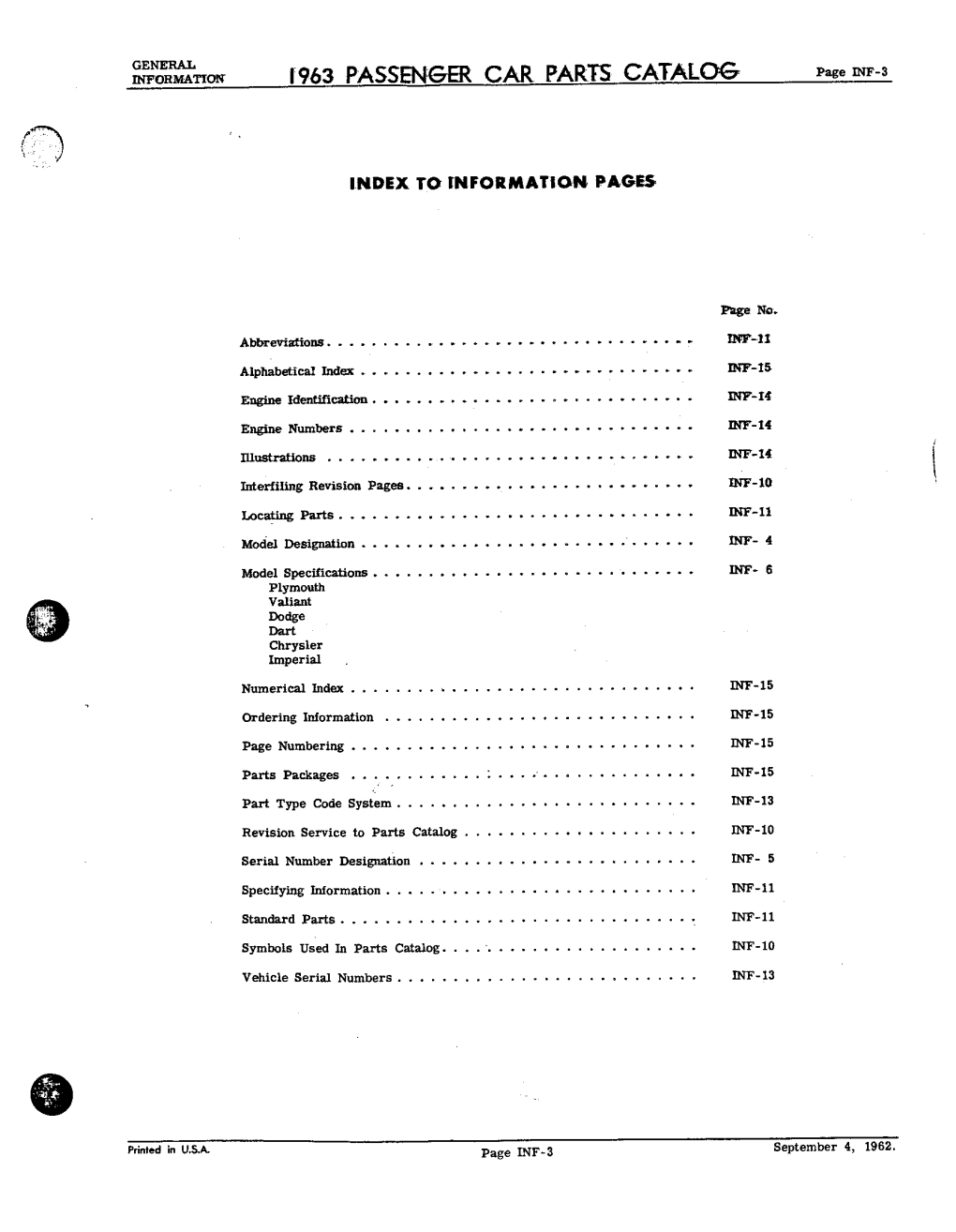 1963 Passbjgst CAR PARTS CATALOG