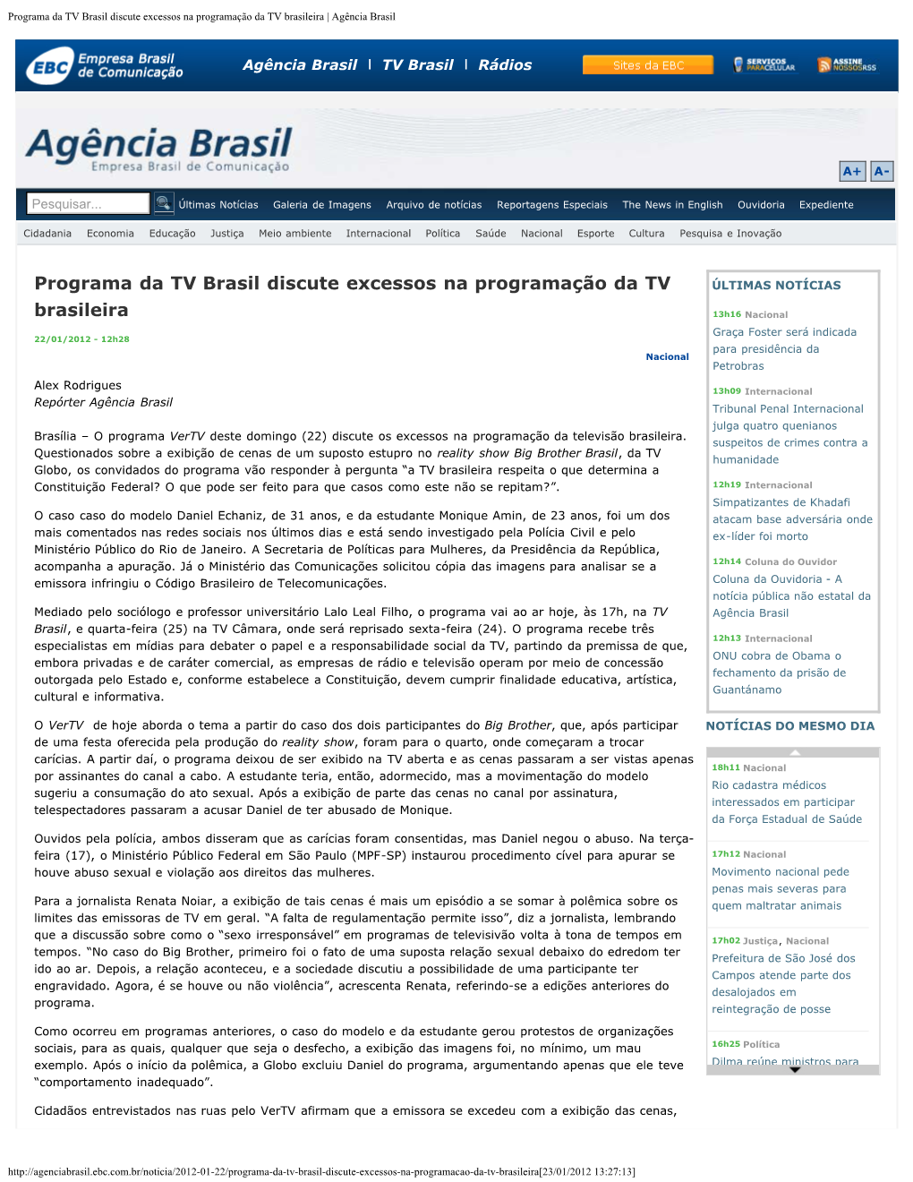 Programa Da TV Brasil Discute Excessos Na Programação Da TV Brasileira | Agência Brasil