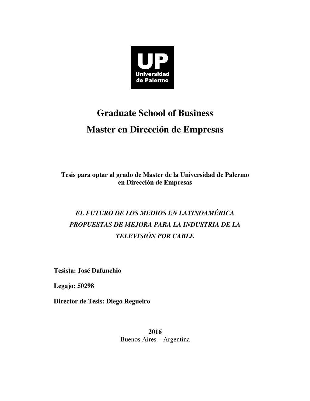 Graduate School of Business Master En Dirección De Empresas