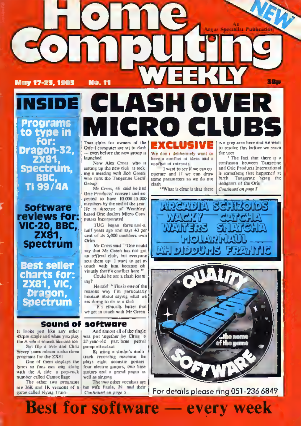 Home Computing Weekly Magazine Issue