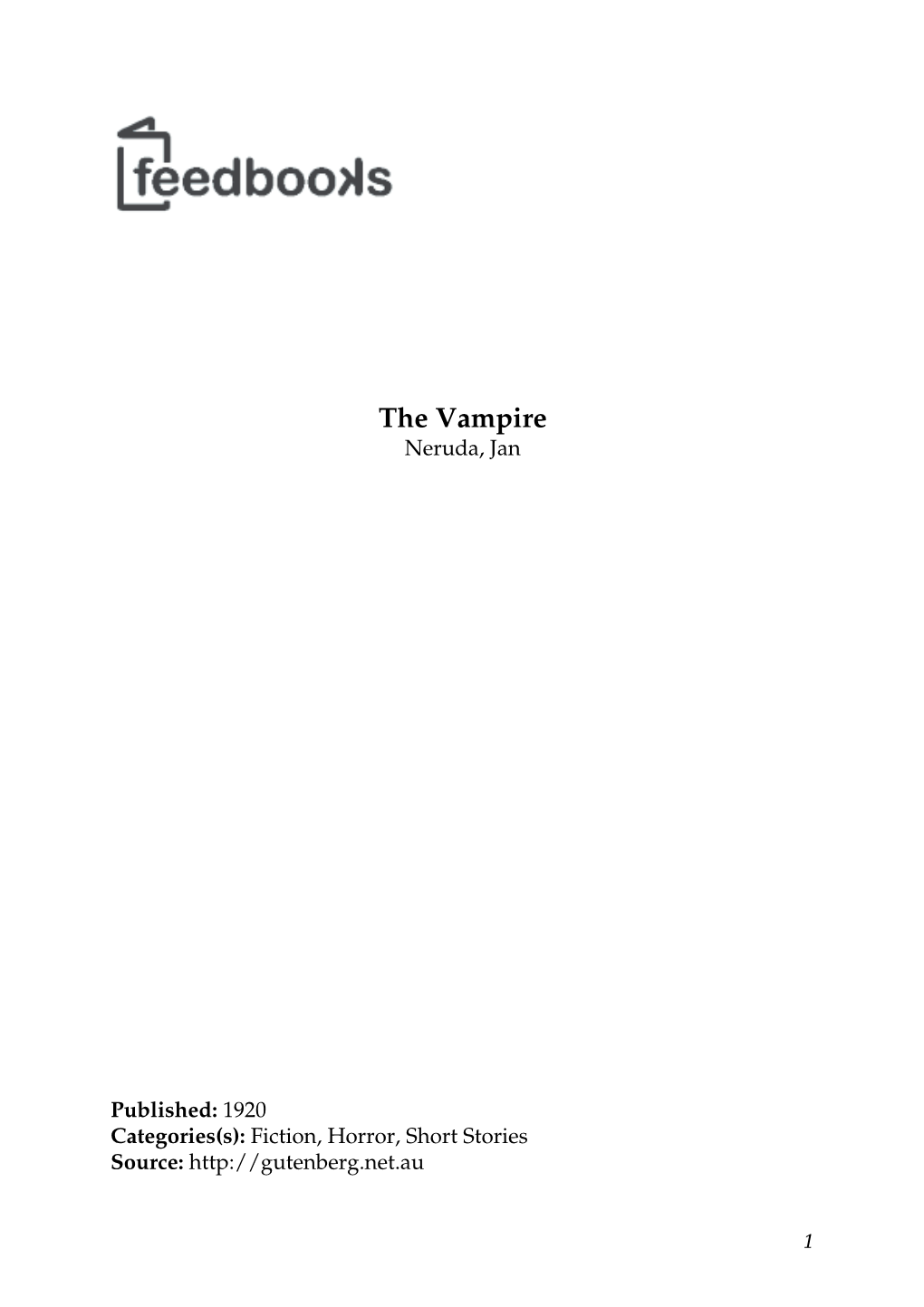 The Vampire – Jan Neruda