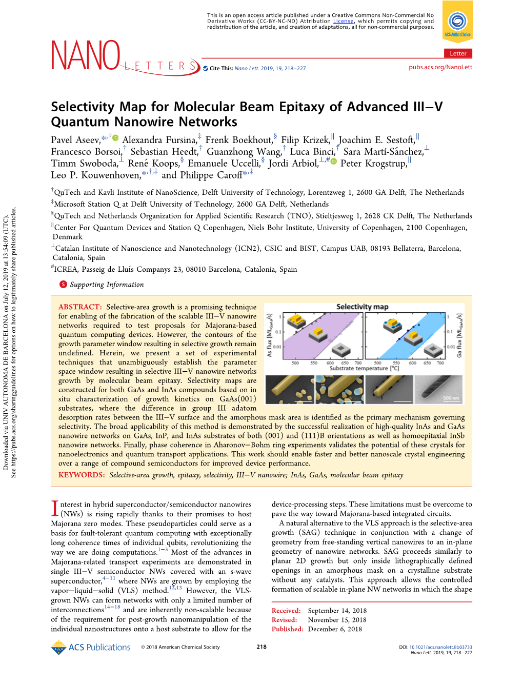 Selectivity Map for Molecular Beam Epitaxy of Advanced III–V Quantum