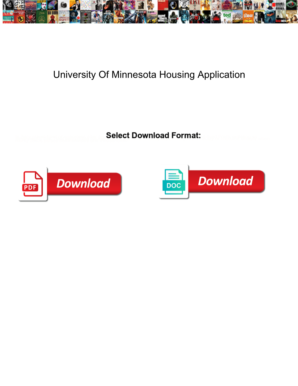 University of Minnesota Housing Application