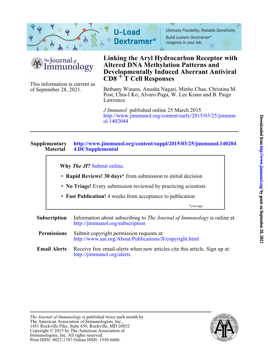 T Cell Responses + CD8 Developmentally Induced Aberrant