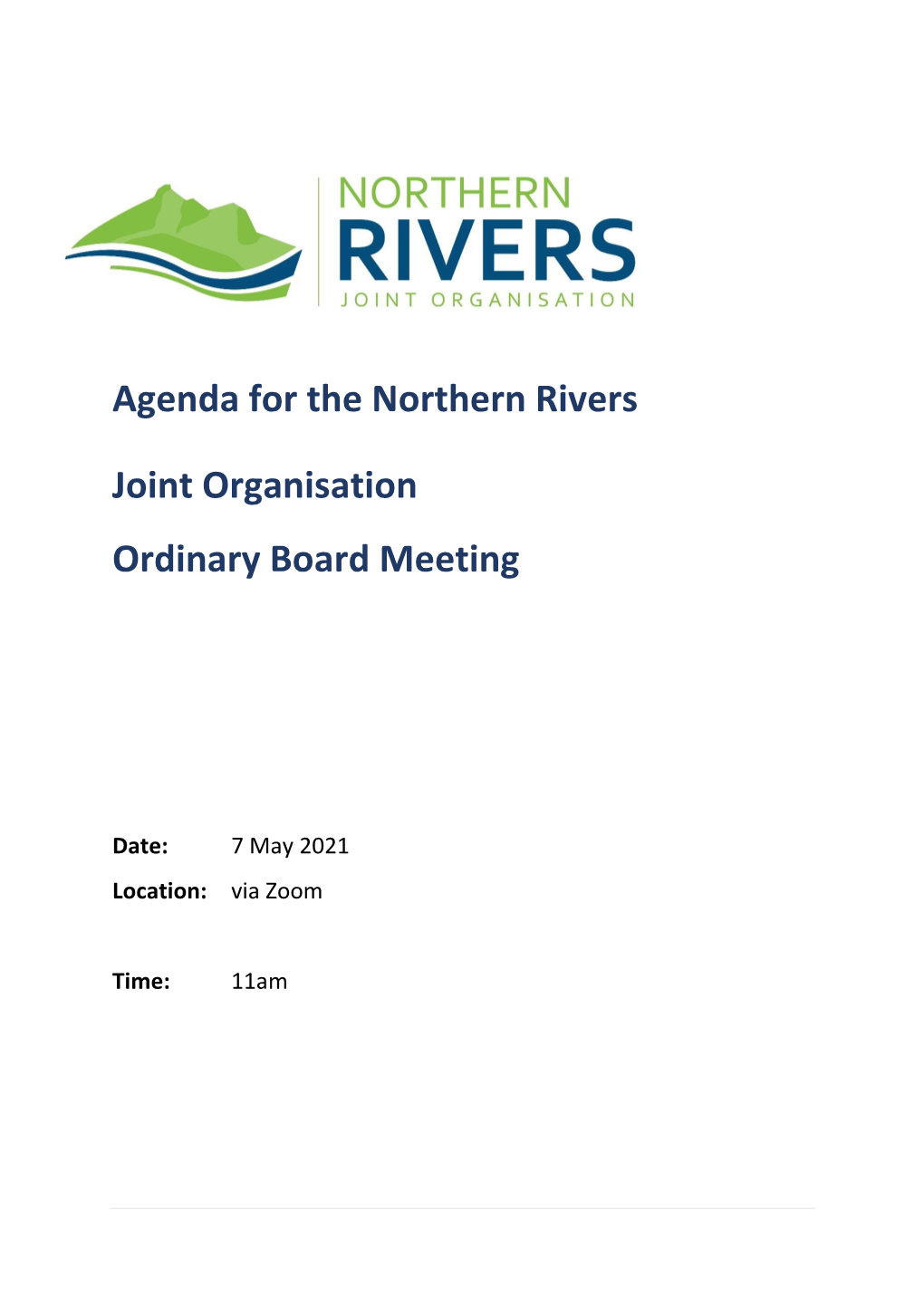 Agenda for the Northern Rivers