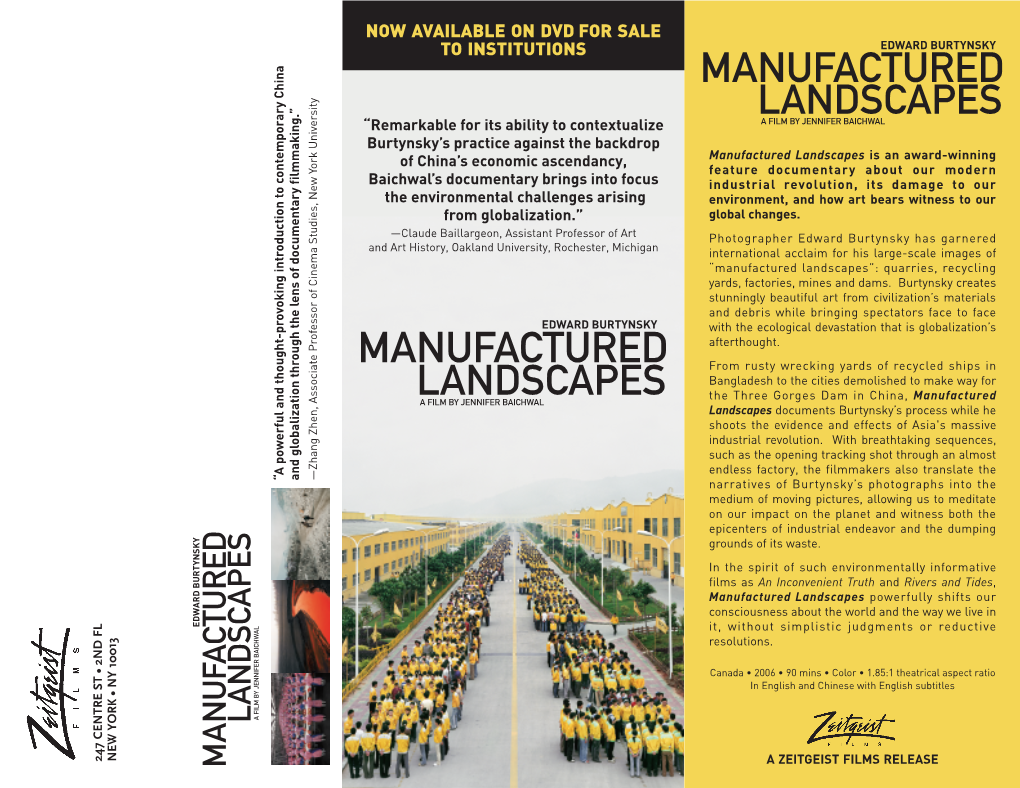 Manufactured Landscapes Flyer