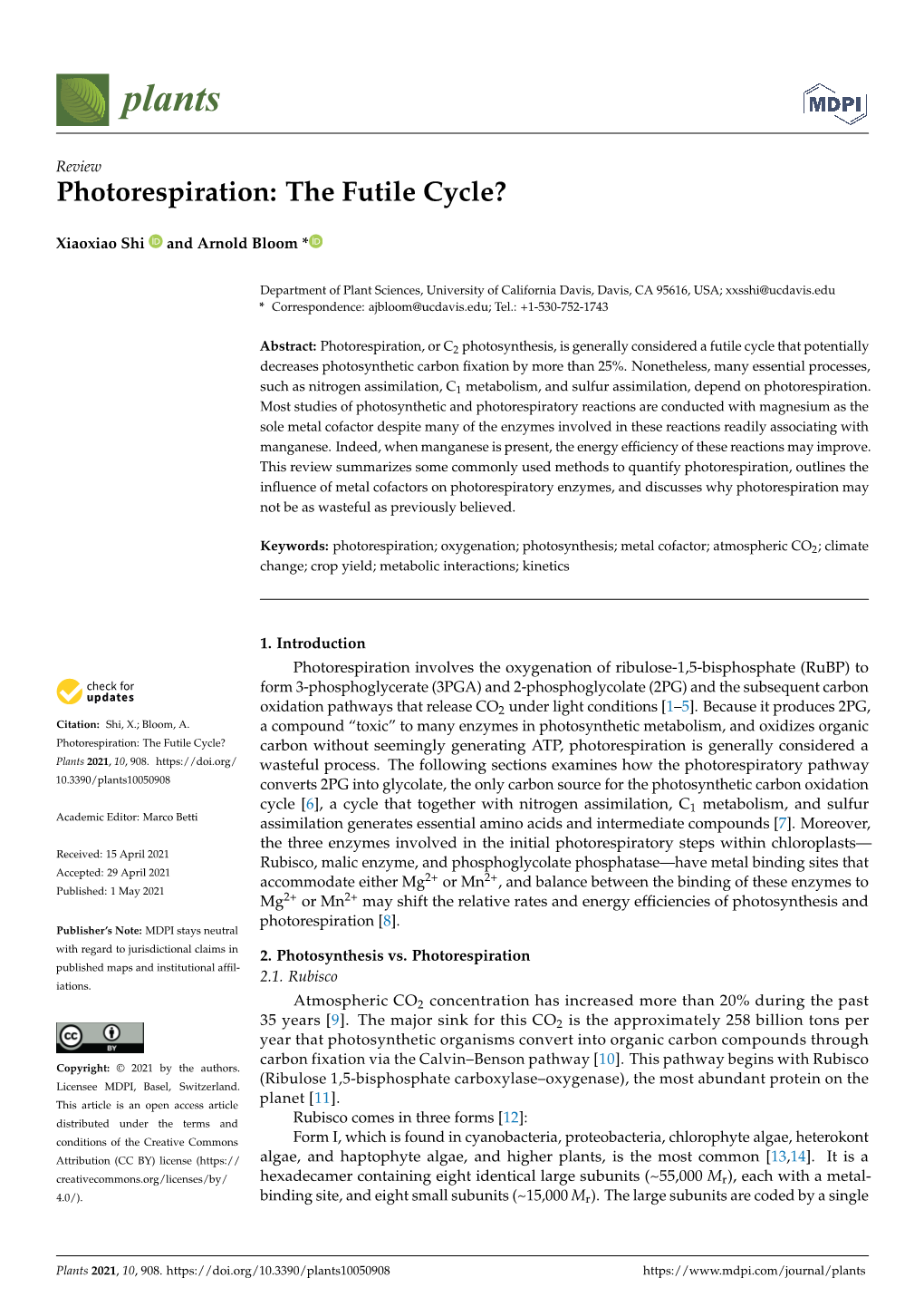 Photorespiration: the Futile Cycle?