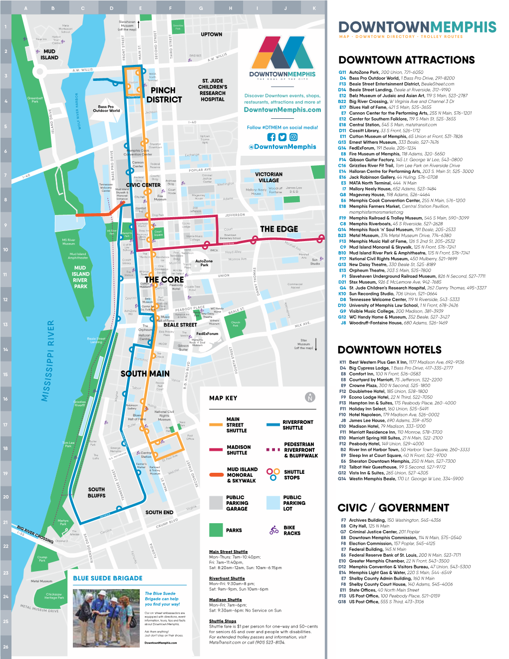 DOWNTOWNMEMPHIS Harbor UPTOWN MAP • DOWNTOWN DIRECTORY • TROLLEY ROUTES River Inn Town Centre 2 MUD