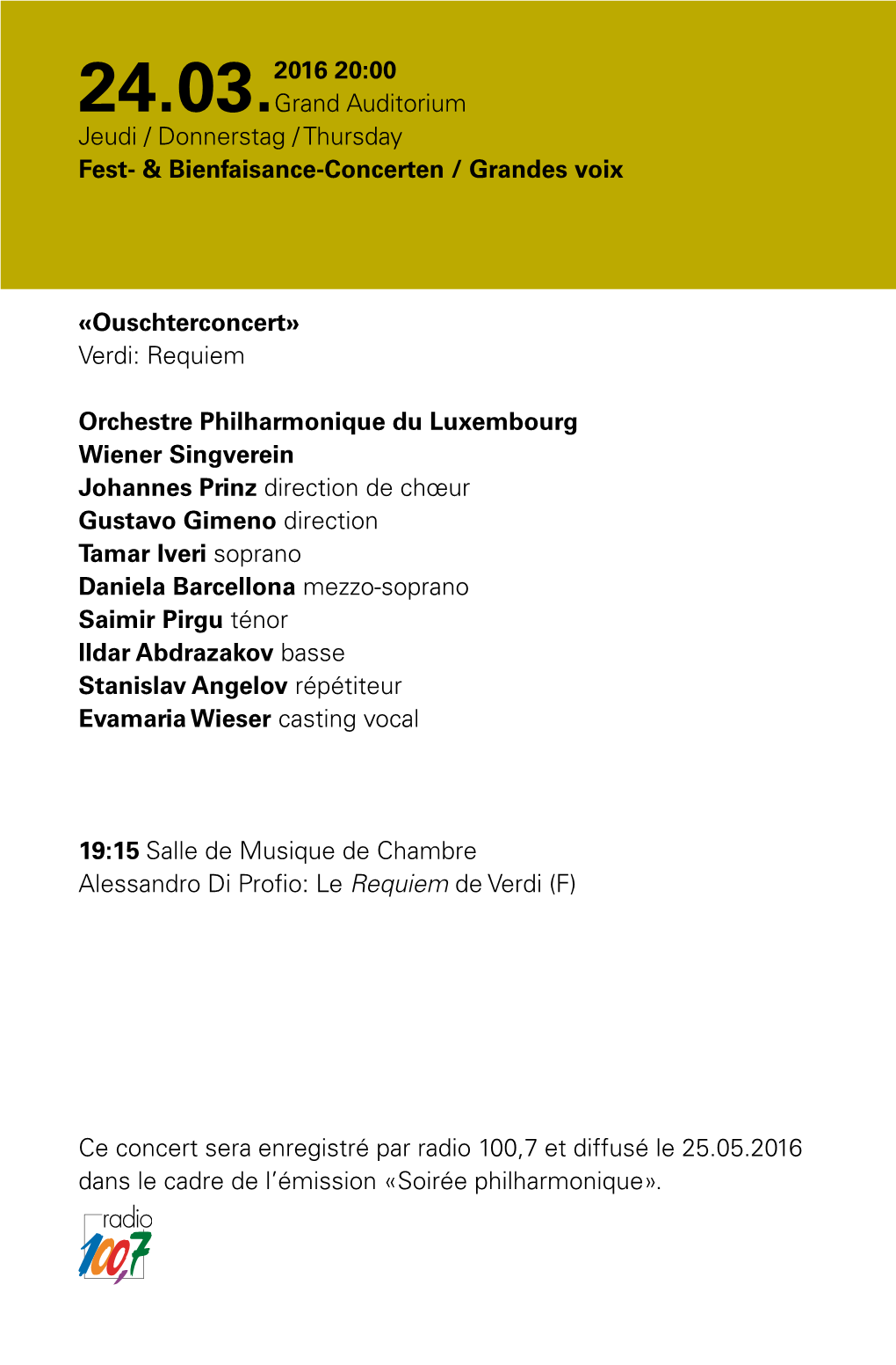 Requiem Orchestre Philharmonique Du