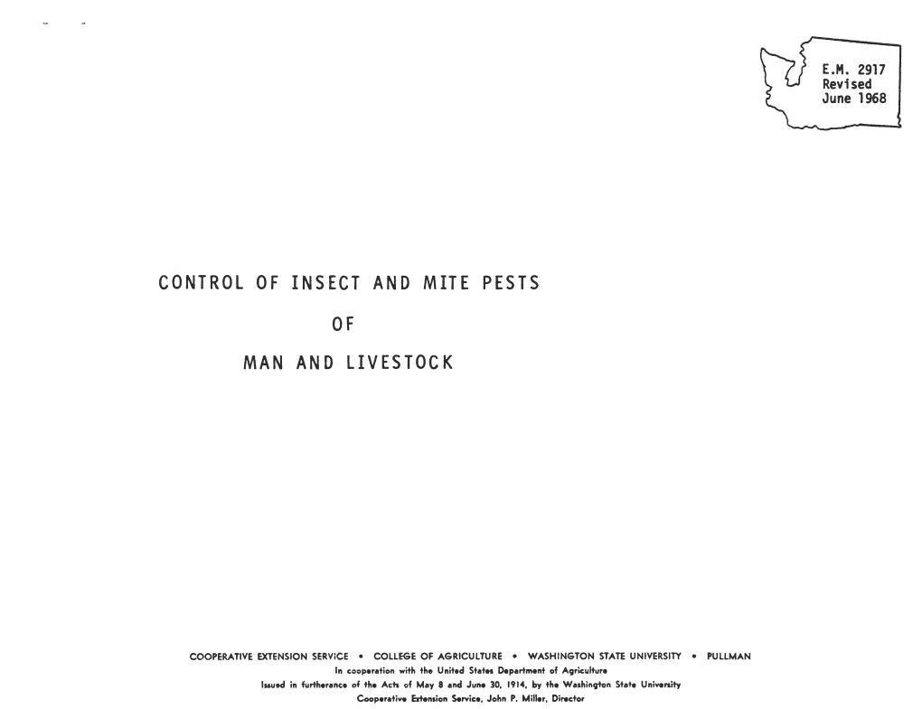 Control of Insect and Mite Pests of Man and Livestock