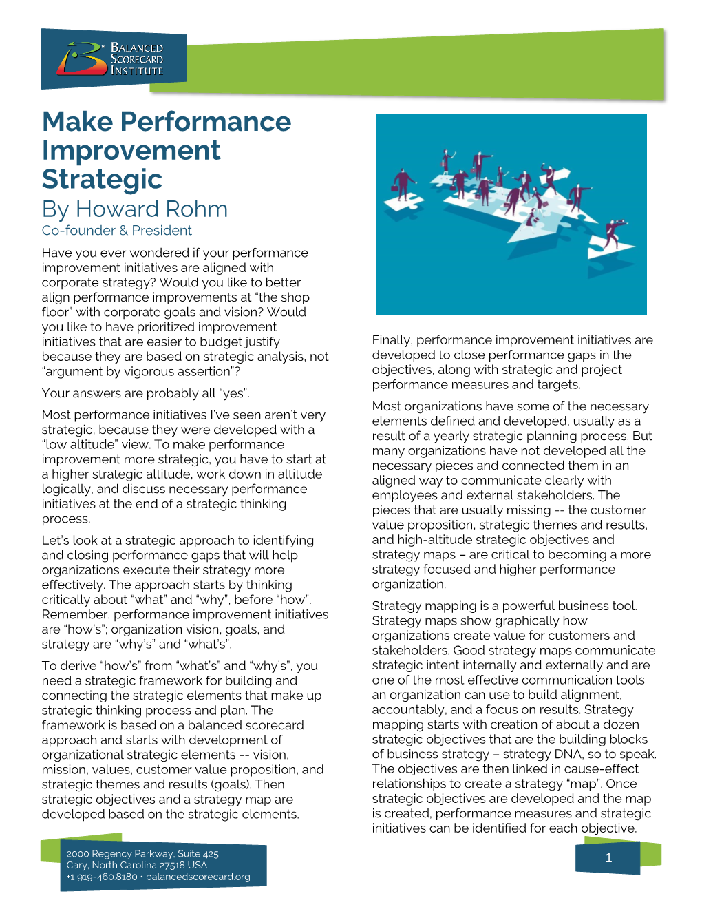 Make Performance Improvement Strategic