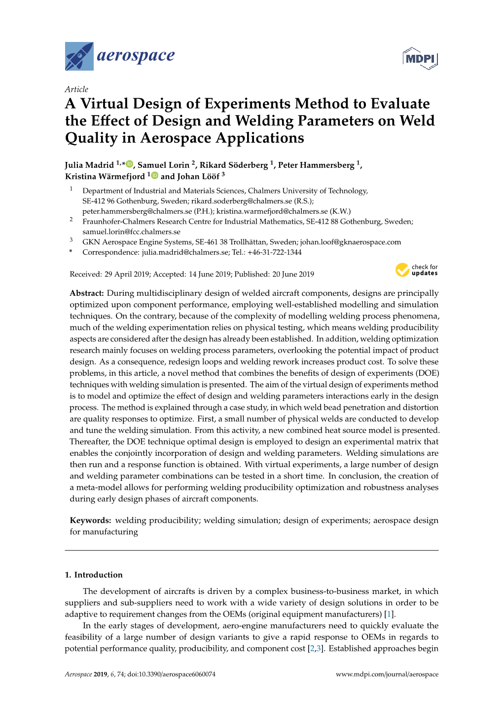 A Virtual Design of Experiments Method to Evaluate the Effect Of