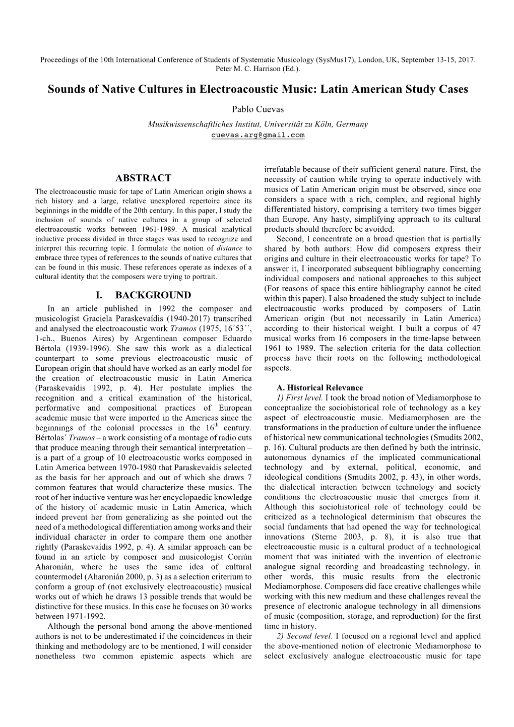 Sounds of Native Cultures in Electroacoustic Music: Latin American Study Cases