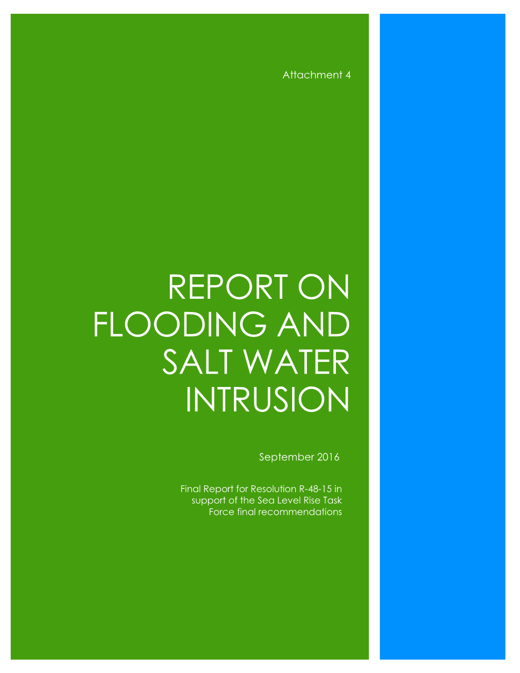 Report on Flooding and Salt Water Intrusion