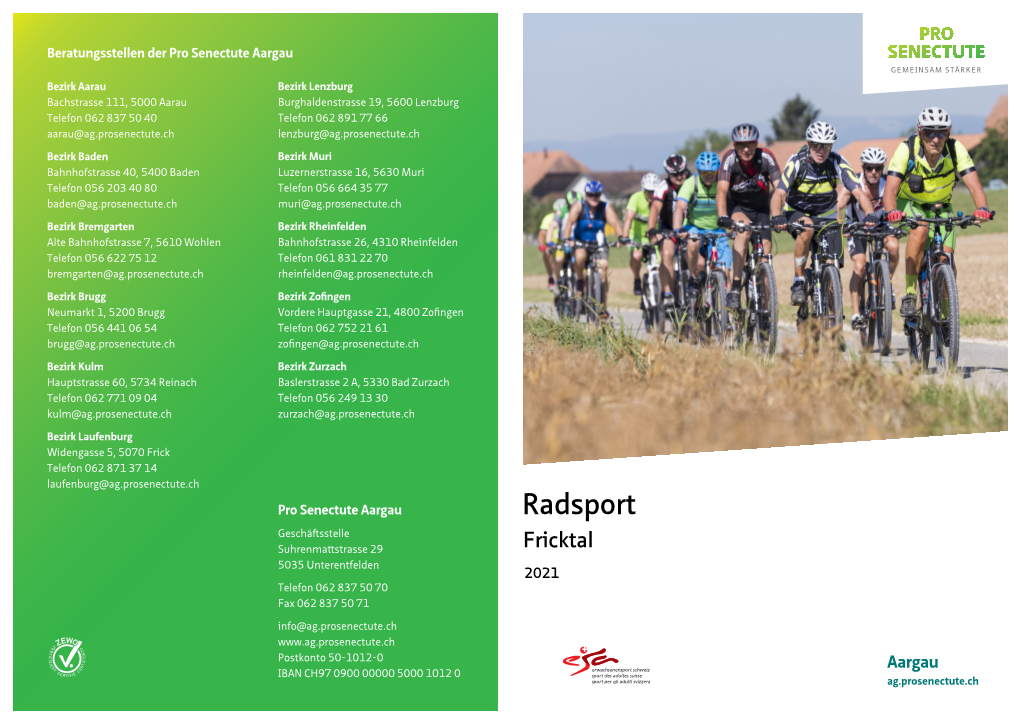 Radsportgruppe Fricktal 2021 Beratungsstelle Bezirk Laufenburg