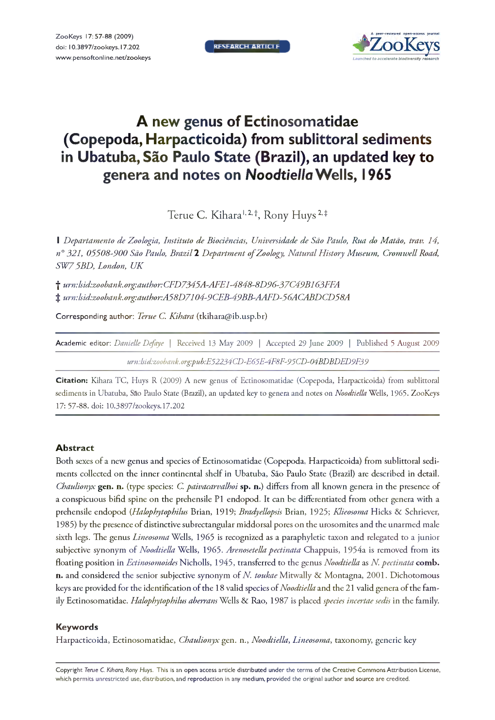 2009) Doi: 10.3897/Zoo Keys