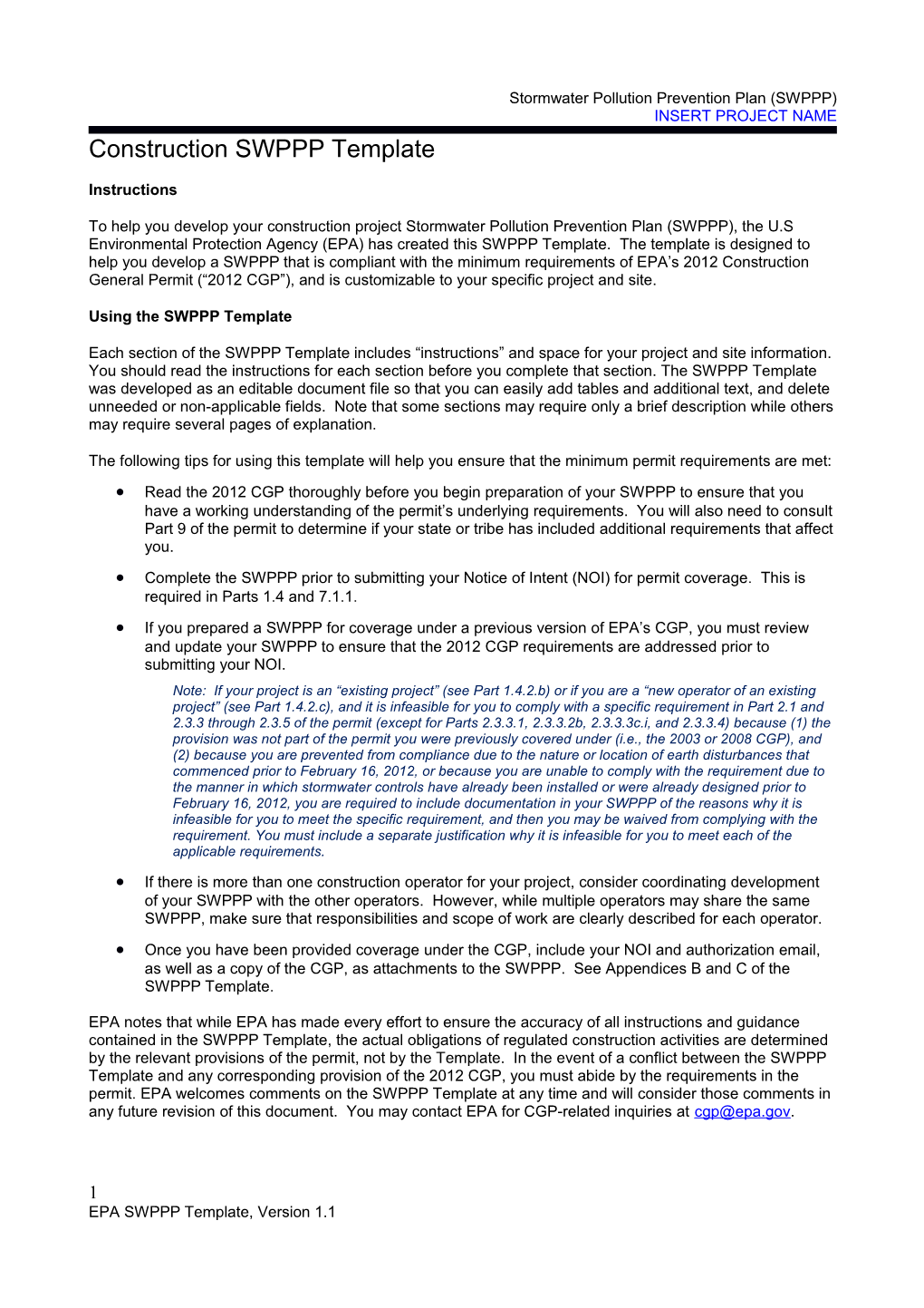 Stormwater Pollution Prevention Plan Template s3