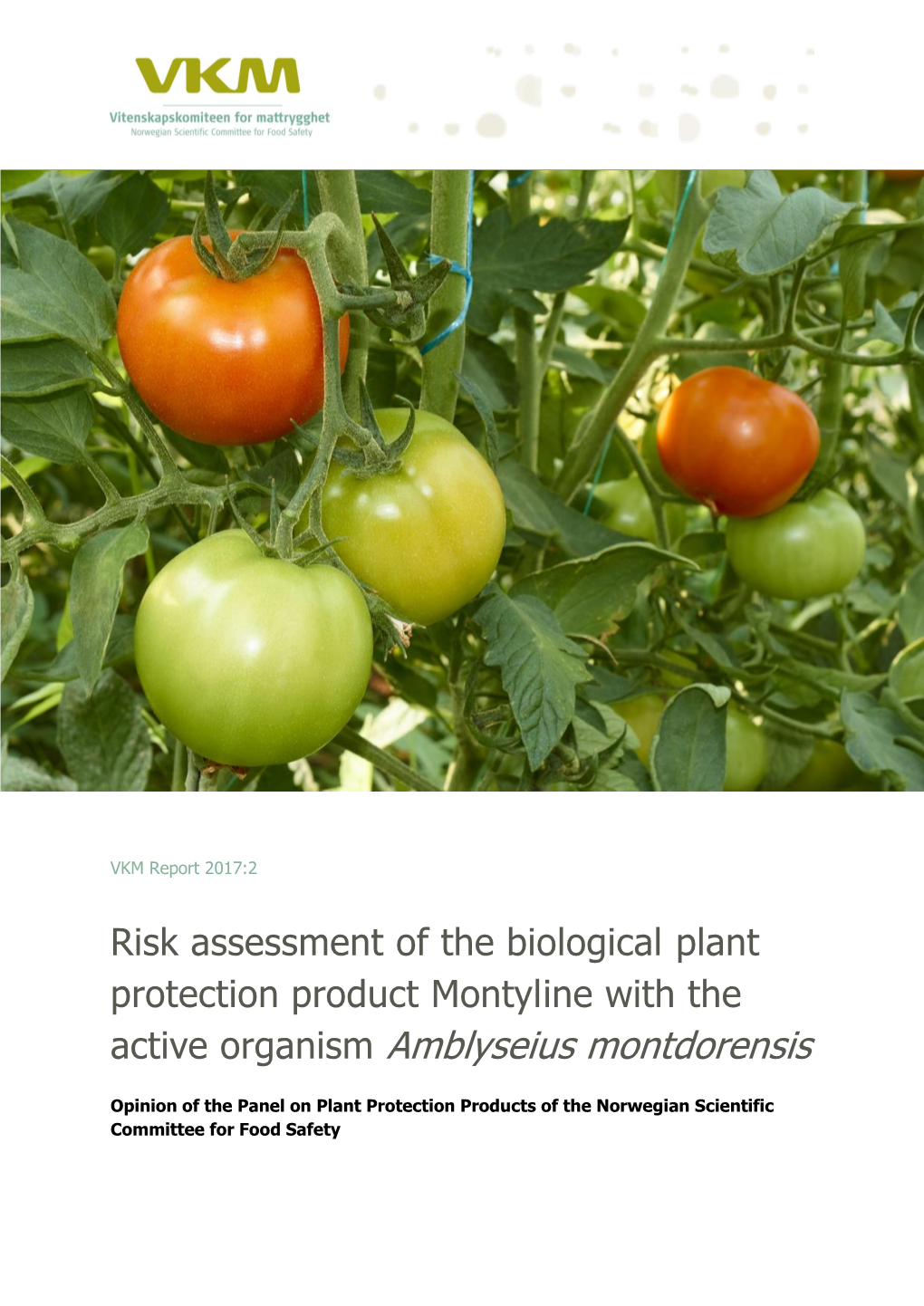 Risk Assessment of the Biological Plant Protection Product Montyline with the Active Organism Amblyseius Montdorensis