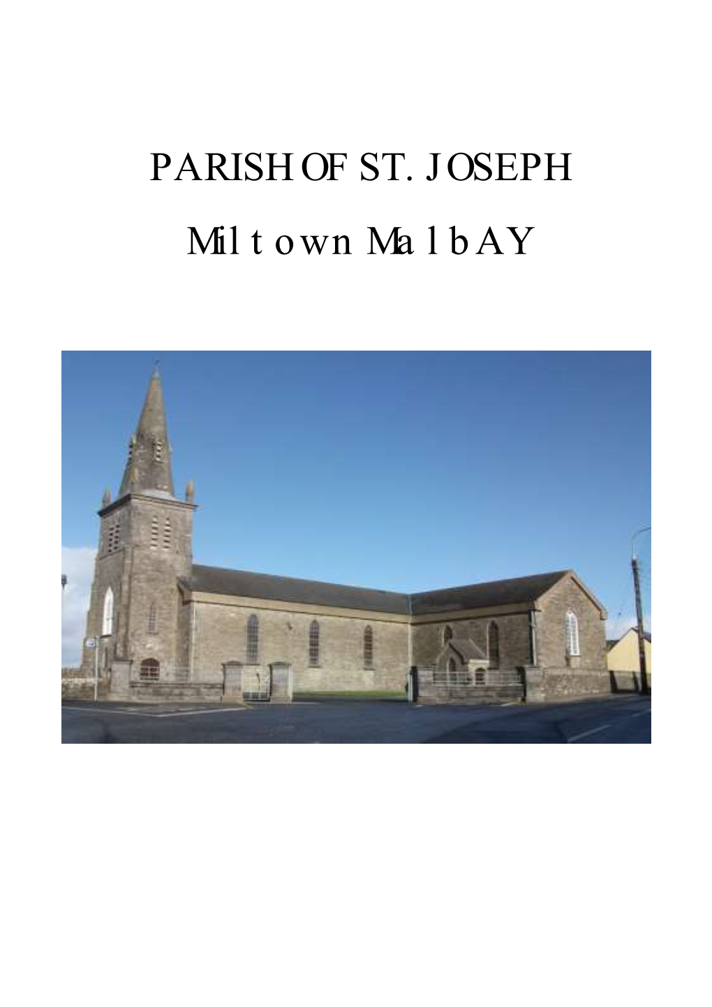 PARISH of ST. JOSEPH Miltown Malbay