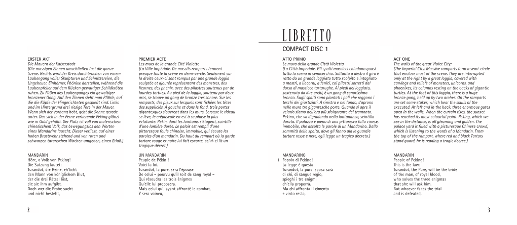 Libretto Compact Disc 1