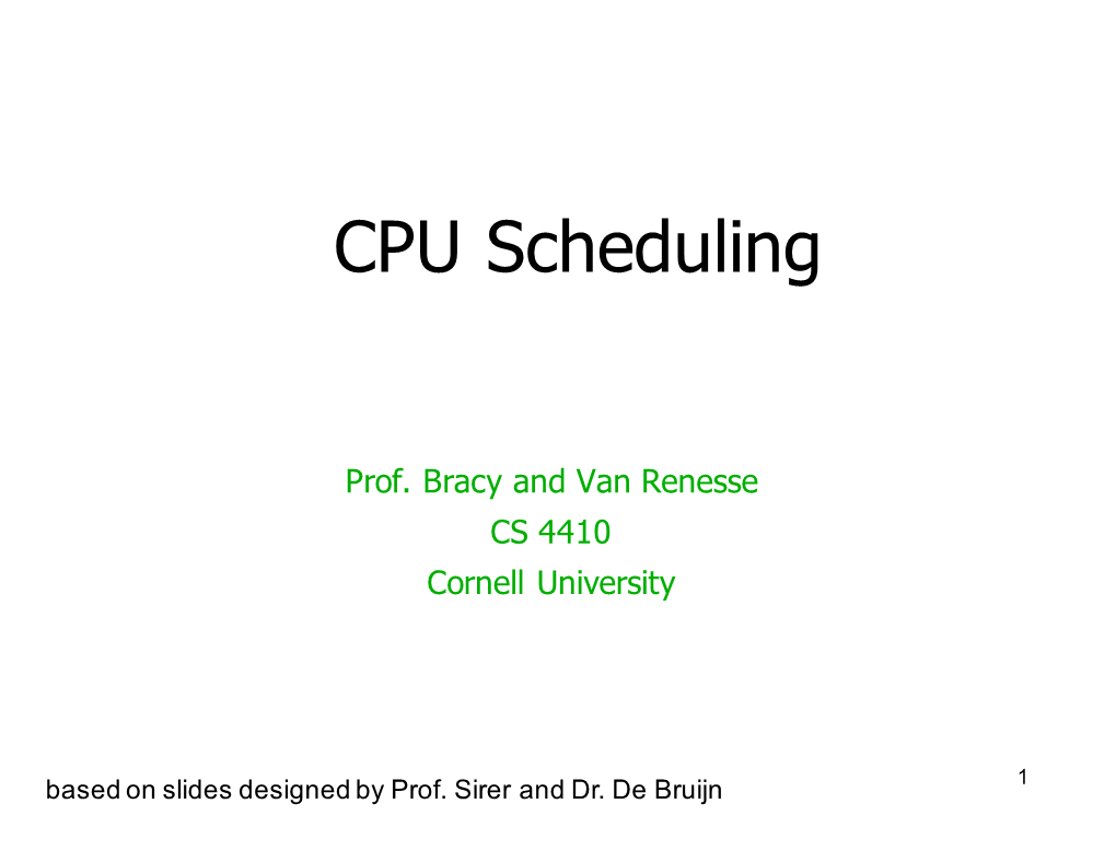 CPU Scheduling