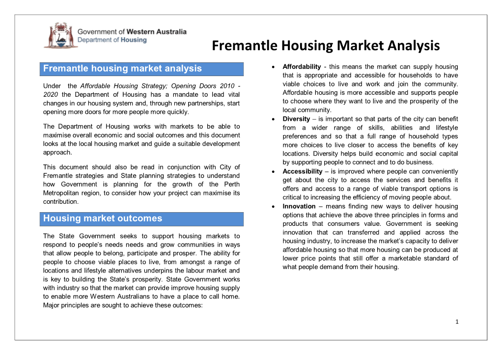 Fremantle Housing Market Analysis