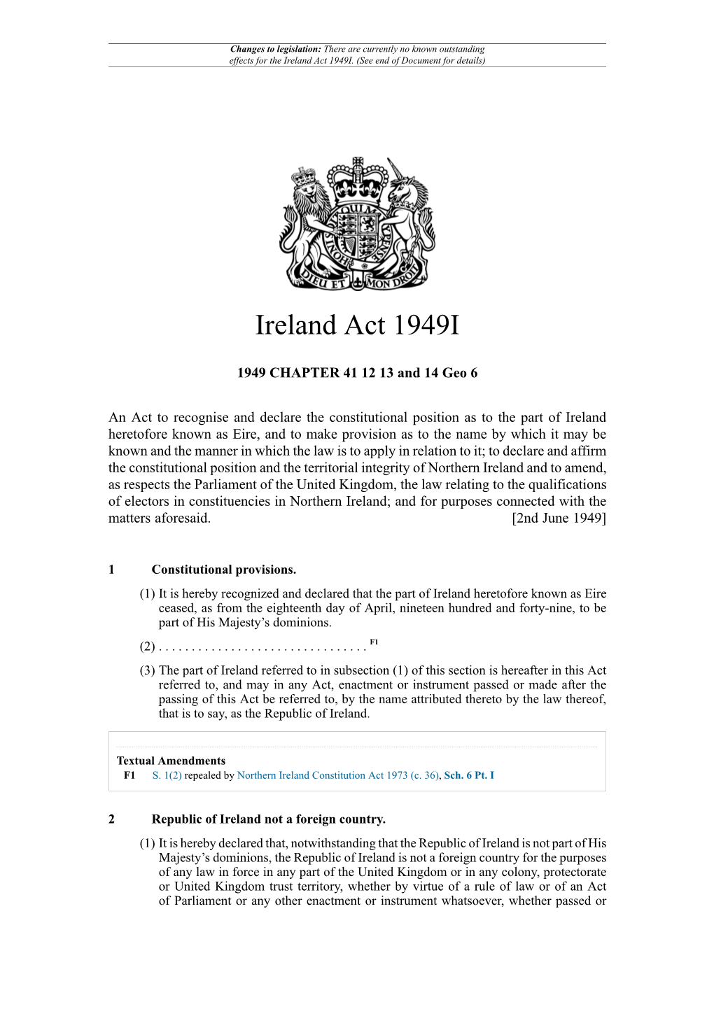 Ireland Act 1949I