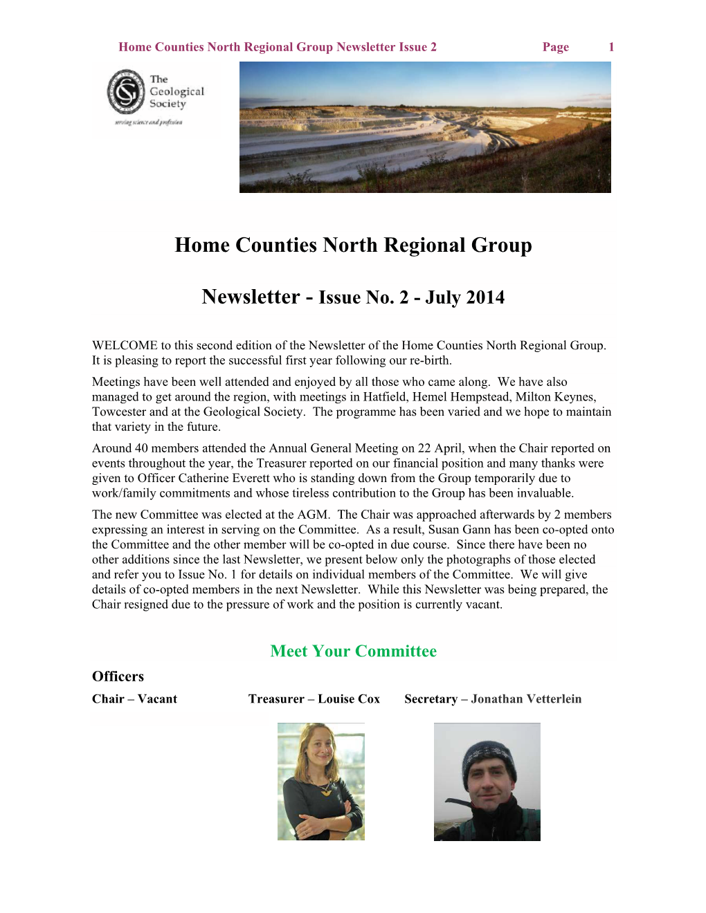 Home Counties North Regional Group Newsletter Issue 2 Page 1