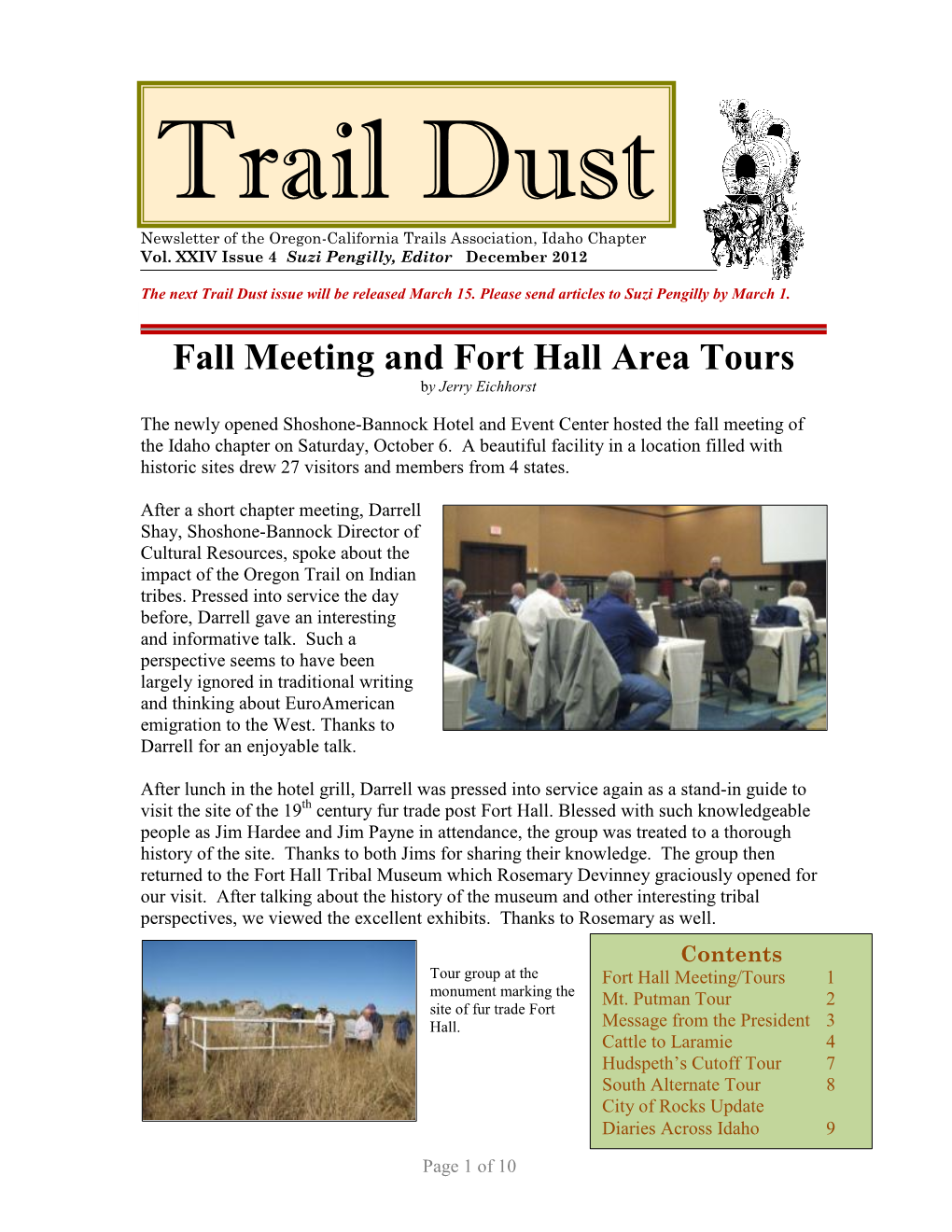 Newsletter of the Oregon-California Trails Association, Idaho Chapter Vol