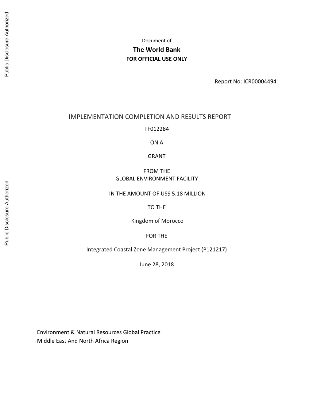 World Bank Document