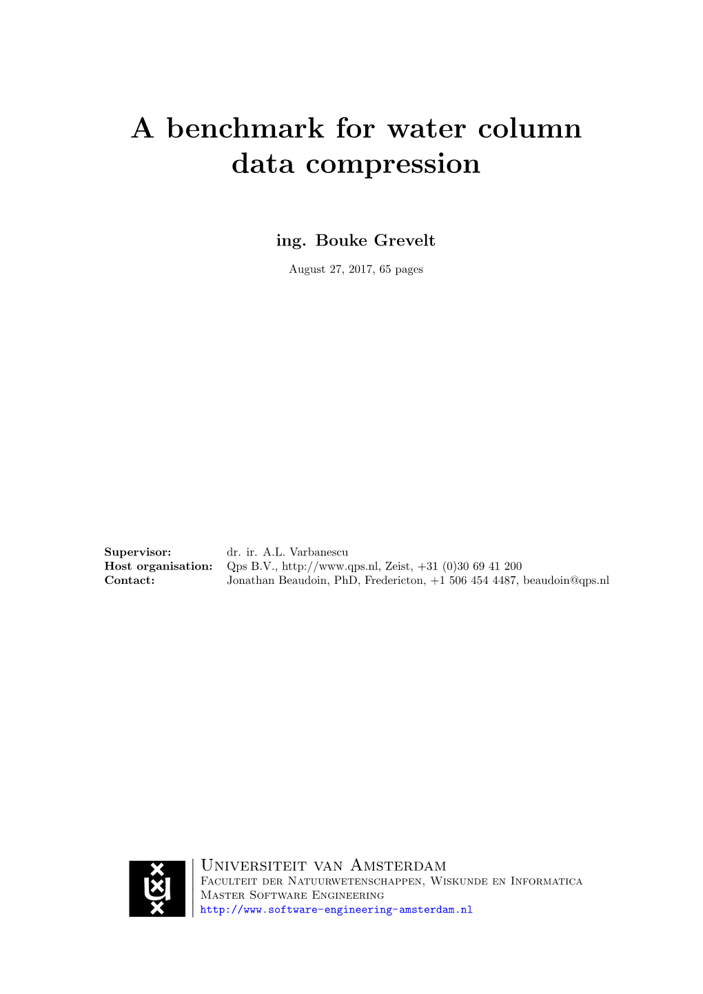A Benchmark for Water Column Data Compression