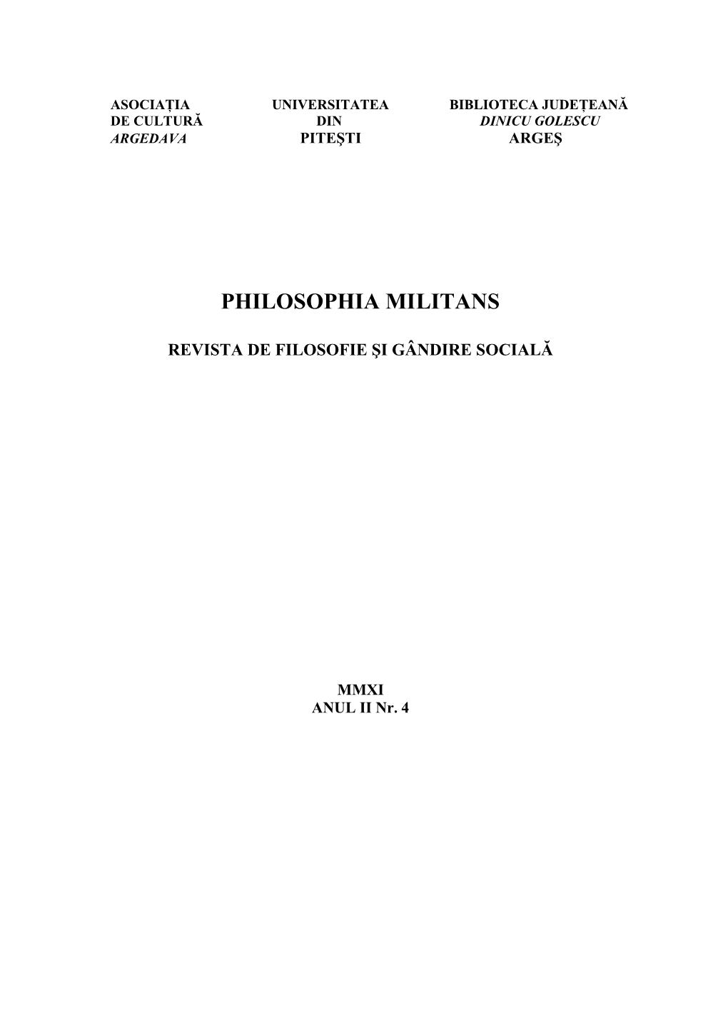 Philosophia Militans