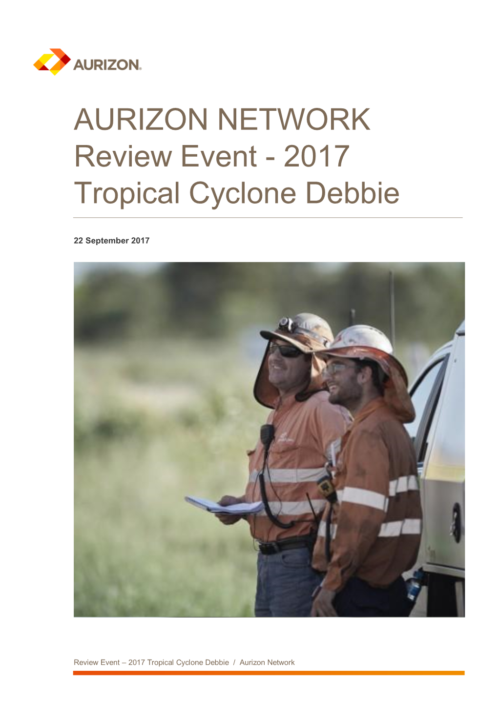 AURIZON NETWORK Review Event - 2017 Tropical Cyclone Debbie