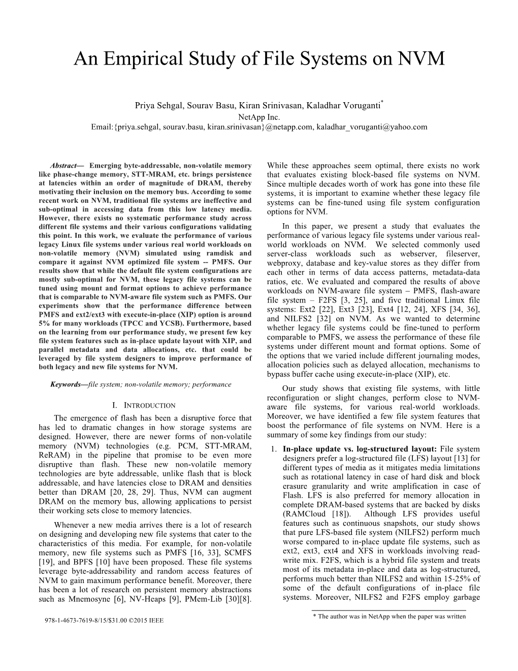 An Empirical Study of File Systems on NVM