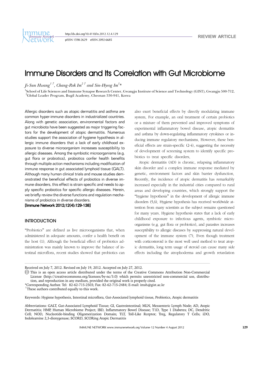 Immune Disorders and Its Correlation with Gut Microbiome