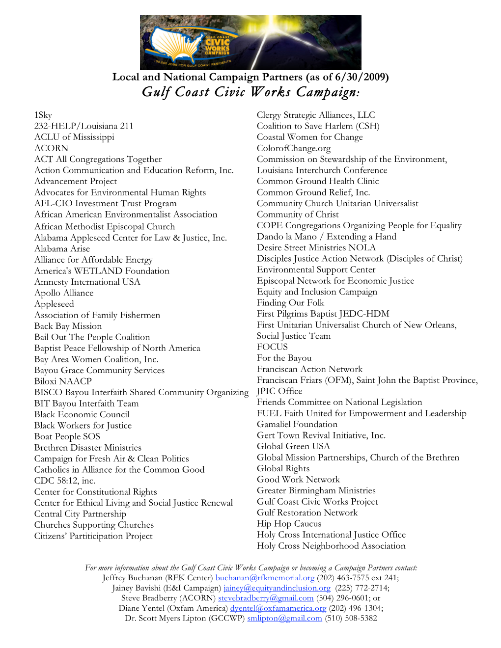 GCCW Campaign Partners