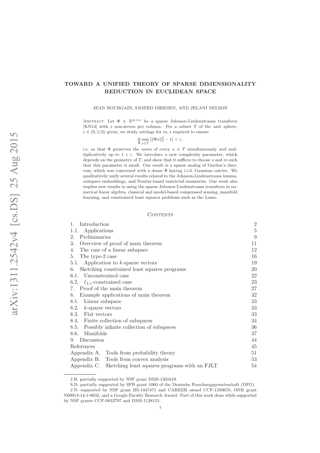 Arxiv:1311.2542V4 [Cs.DS] 25 Aug 2015 Ynfgat C-829 N DMS-1128155