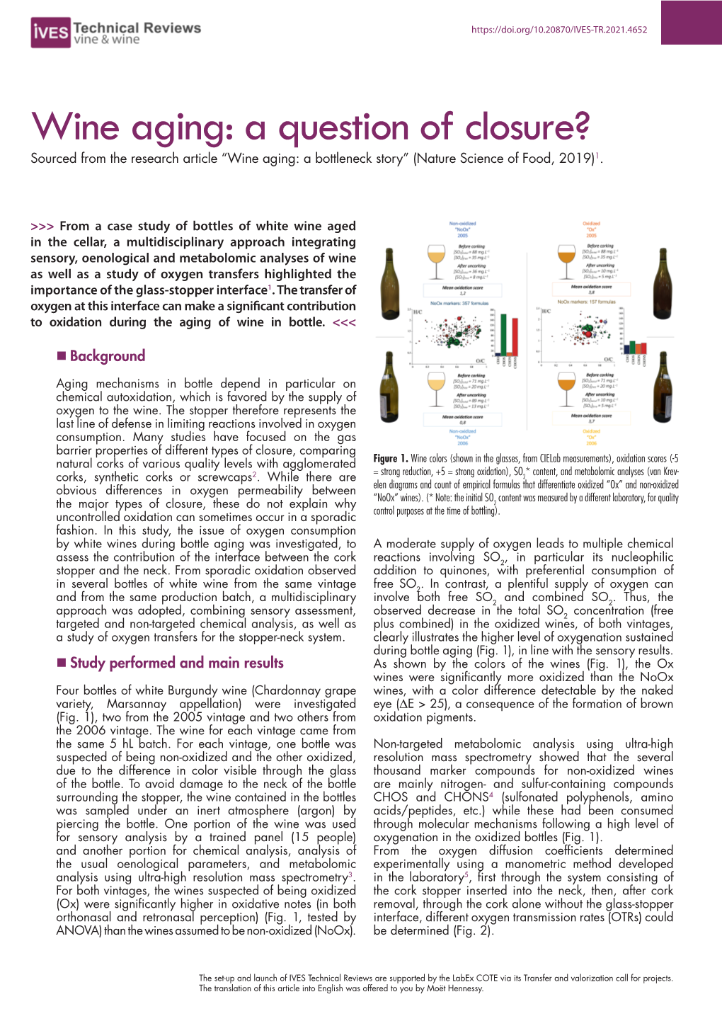 Wine Aging: a Question of Closure? Sourced from the Research Article “Wine Aging: a Bottleneck Story” (Nature Science of Food, 2019)1