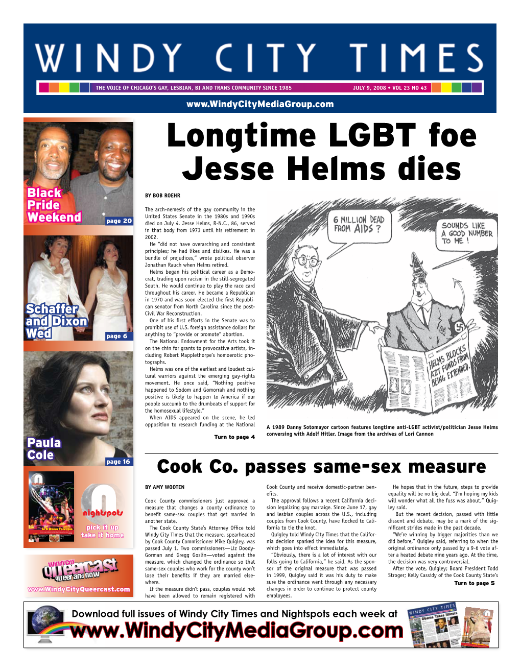 Longtime LGBT Foe Jesse Helms Dies