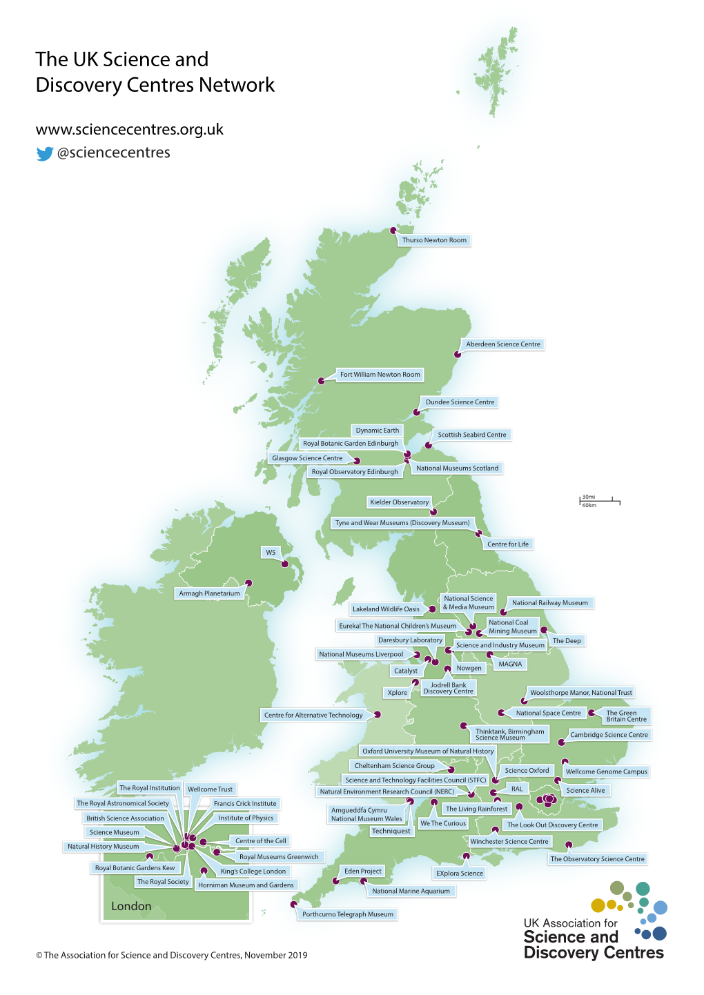 Map of UK Science Centres