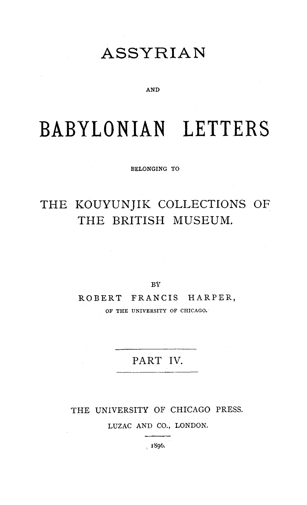 Babylonian Letters