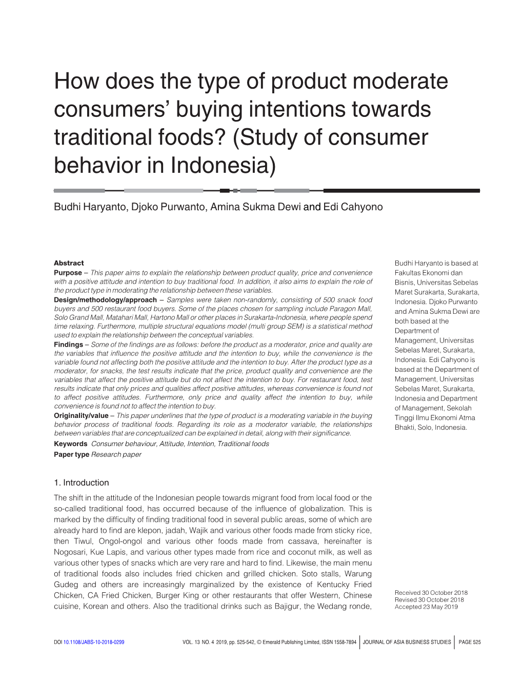 How Does the Type of Product Moderate Consumers' Buying