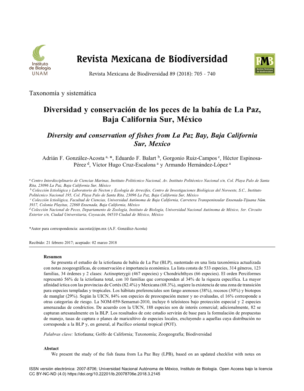 Revista Mexicana De Biodiversidad