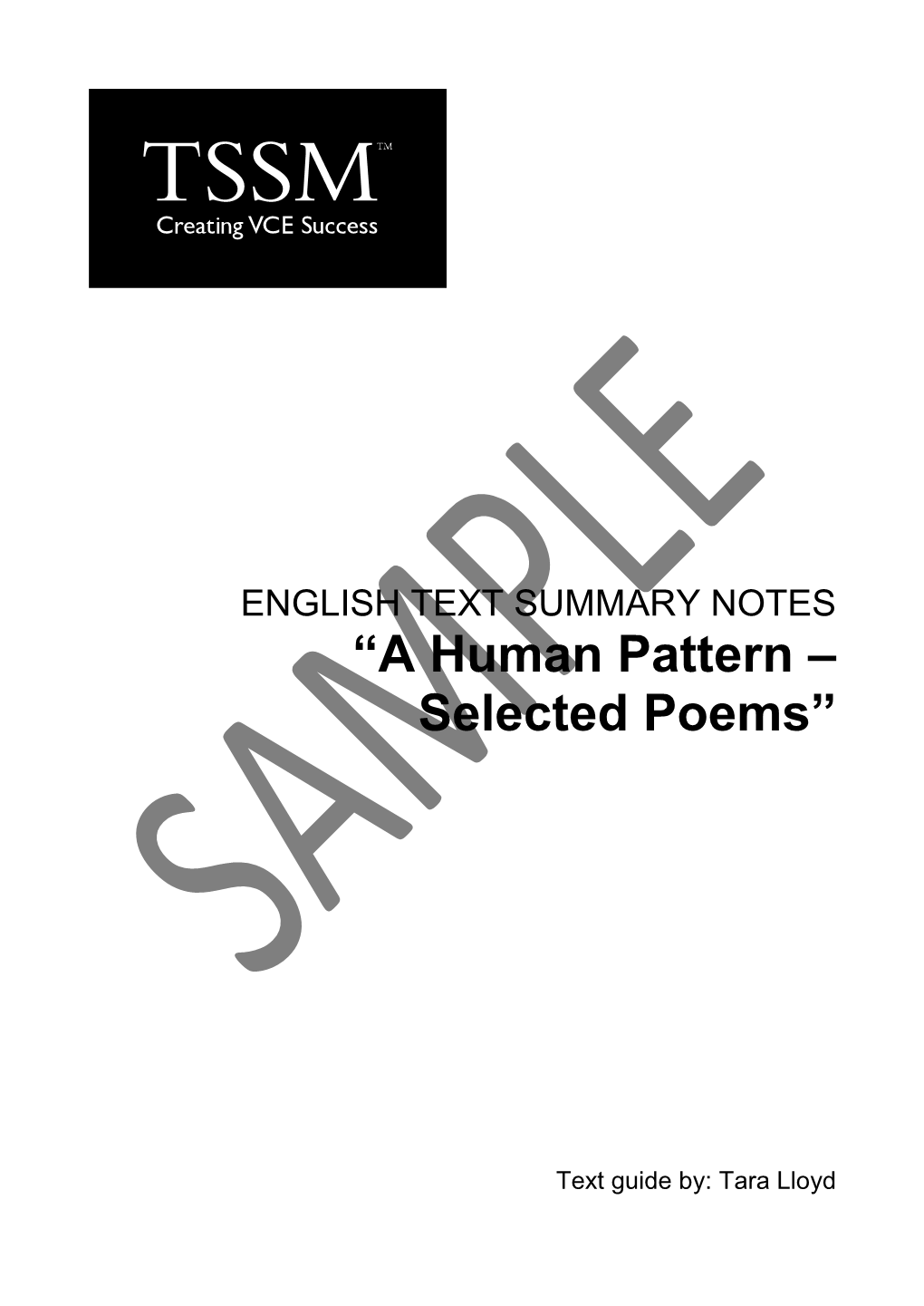 “A Human Pattern – Selected Poems”